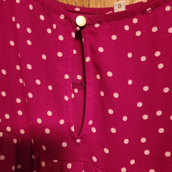 Maurices Dark Pink Polka Dot Blouse - Picture 6 of 6